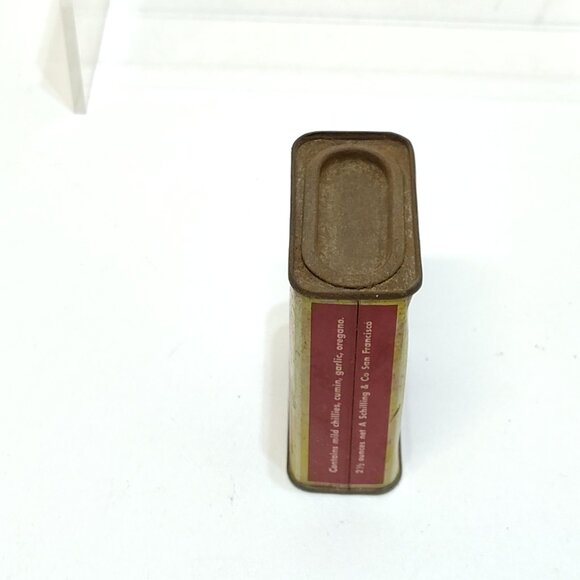 Schilling & Co Chili Powder Spice Tin 2 Oz 1930s Retro Kitchen Décor Collectible - Picture 6 of 6